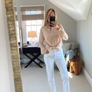 Equipment blush tab collar blouse